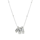 925 Silver 3 Round Choker Necklace For Women Fine Jewelry