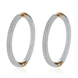 925 Silver 18K Zircon Hoop Earrings Wedding Jewelry