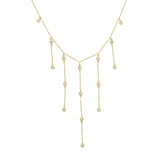 925 Silver Choker Necklace Micro Pave Cz Drop