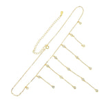 925 Silver Choker Necklace Micro Pave Cz Drop
