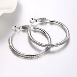 925 Silver 35MM Zircon Hoop Earring Women Gift