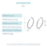 925 Silver 35MM Zircon Hoop Earring Women Gift