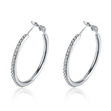 925 Silver 35MM Zircon Hoop Earring Women Gift
