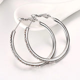 925 Silver 35MM Zircon Hoop Earring Women Gift