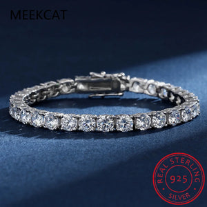925 Silver 3EX Round 3-5MM Moissanite Tennis Bracelet