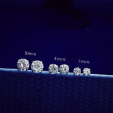 925 Sterling Silver CZ Stud Earrings 3pairs/pack