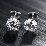 925 Sterling Silver CZ Stud Earrings 3pairs/pack