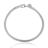 925 Silver 3mm 8" Snake Chain Bracelet Women Gift Jewelry