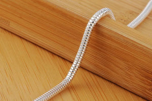 925 Silver 3mm 8" Snake Chain Bracelet Women Gift Jewelry