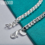 925 Silver 3mm Box Chain Bracelet For Women Men Wedding Jewelry