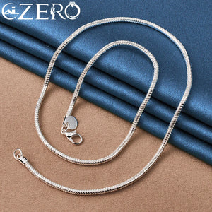 925 Silver 3mm Snake Chain Necklace 16-30 Inches for Wedding Party Jewelry