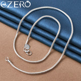925 Silver 3mm Snake Chain Necklace 16-30 Inches for Wedding Party Jewelry