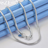 925 Silver 3mm Snake Chain Necklace 16-30 Inches for Wedding Party Jewelry