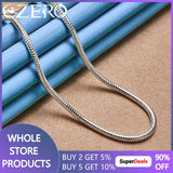 925 Silver 3mm Snake Chain Necklace 16-30 Inches for Wedding Party Jewelry