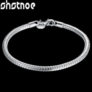 925 Silver 3mm Snake Chain Bracelet for Women Wedding Party Gift