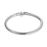 925 Silver 3mm Snake Chain Bracelet for Women Wedding Party Gift