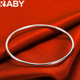 925 Silver 3mm Bracelet Bangles Woman Man Jewelry Wedding Party Accessories
