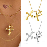 925 Silver Cross Pendant Chain Necklace Vintage Jewelry Gift A40