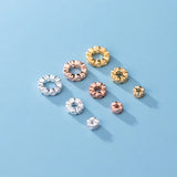 925 Sterling Silver Zircon Spacer Beads DIY Jewelry Findings