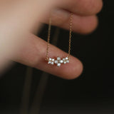925 Silver Crystal Flower Choker Necklace Pendant 14K Plated for Women