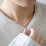 925 Silver Crystal Flower Choker Necklace Pendant 14K Plated for Women