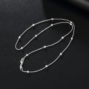 925 Silver Beads Chain Necklace for Women DC18
