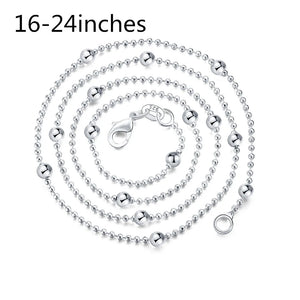 925 Silver Beads Chain Necklace for Women DC18