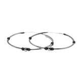 925 Sterling Silver 40mm Big Circle Hoop Earring Punk Style Round Earrings