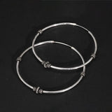 925 Sterling Silver 40mm Big Circle Hoop Earring Punk Style Round Earrings