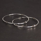 925 Sterling Silver 40mm Big Circle Hoop Earring Punk Style Round Earrings