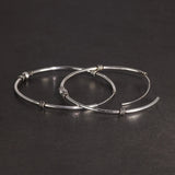 925 Sterling Silver 40mm Big Circle Hoop Earring Punk Style Round Earrings