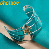 925 Sterling Silver 40mm Spider Bangle Bracelet Engagement Wedding Jewelry