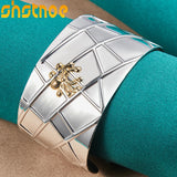 925 Sterling Silver 40mm Spider Bangle Bracelet Engagement Wedding Jewelry