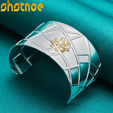 925 Sterling Silver 40mm Spider Bangle Bracelet Engagement Wedding Jewelry