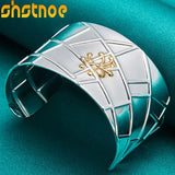 925 Sterling Silver 40mm Spider Bangle Bracelet Engagement Wedding Jewelry