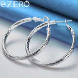 925 Sterling Silver Wave Hoop Earrings Wedding Party Jewelry