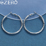 925 Sterling Silver Wave Hoop Earrings Wedding Party Jewelry
