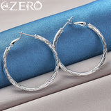 925 Sterling Silver Wave Hoop Earrings Wedding Party Jewelry