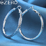 925 Sterling Silver Wave Hoop Earrings Wedding Party Jewelry