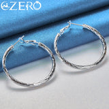 925 Sterling Silver Wave Hoop Earrings Wedding Party Jewelry