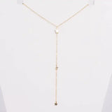 925 Silver Geometric Star Drop Charm Y Lariat Necklace