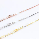 925 Silver Box Chain Necklace Women DIY Jewelry 18k Clasps