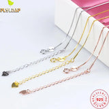 925 Silver Box Chain Necklace Women DIY Jewelry 18k Clasps