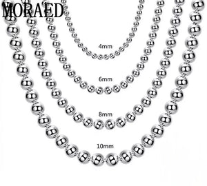 925 Silver Ball Chain Necklace Unisex Jewelry Gift