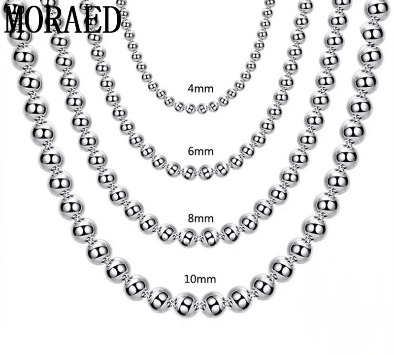 925 Silver Ball Chain Necklace Unisex Jewelry Gift
