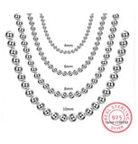 925 Sterling Silver Smooth Beads Ball Chain Necklace