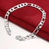 925 Silver Classic Chain Bracelet 4MM/6MM Wedding Gift