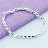 925 Sterling Silver 4MM Rope Chain Bracelet For Women Men Jewelry