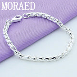 925 Sterling Silver 4MM Rope Chain Bracelet For Women Men Jewelry