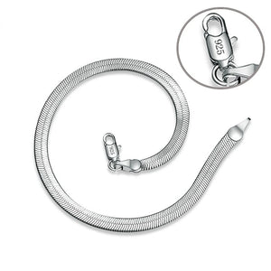 925 Silver 4MM Snake Chain Bracelet Woman Men Charm Gift